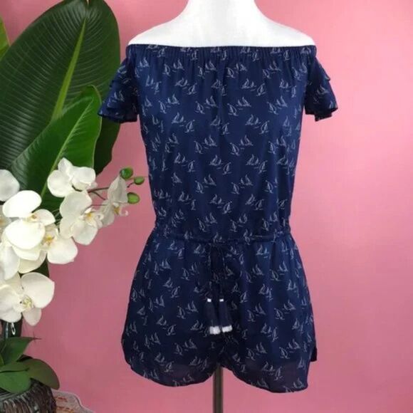 Vineyard Vines Coastal Sailboat Deep Bay Summer Romper XXS - Picture 6 of 8